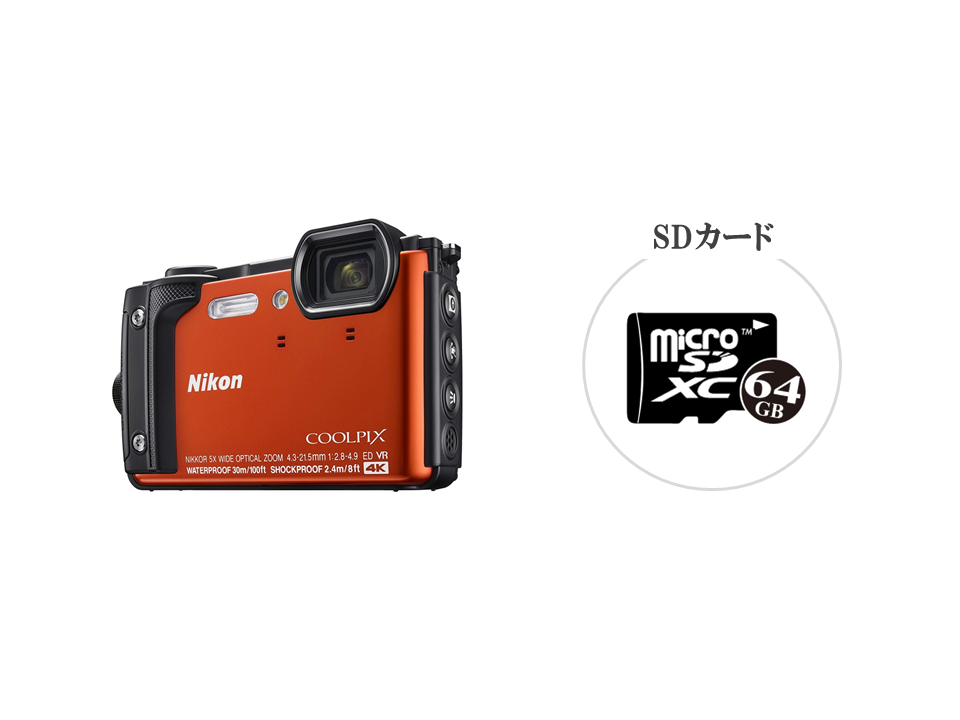 格安レンタル] Nikon（ニコン） 防水カメラ COOLPIX W300 2泊3日～