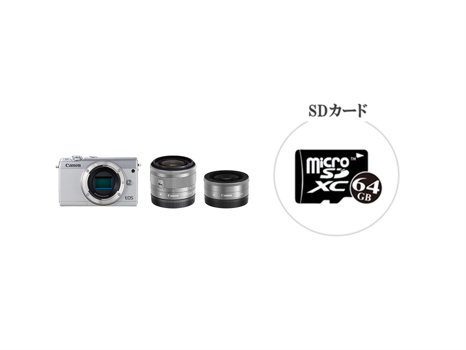 格安レンタル] CANON（キヤノン） EOS M100 ダブルレンズキット ミラー 