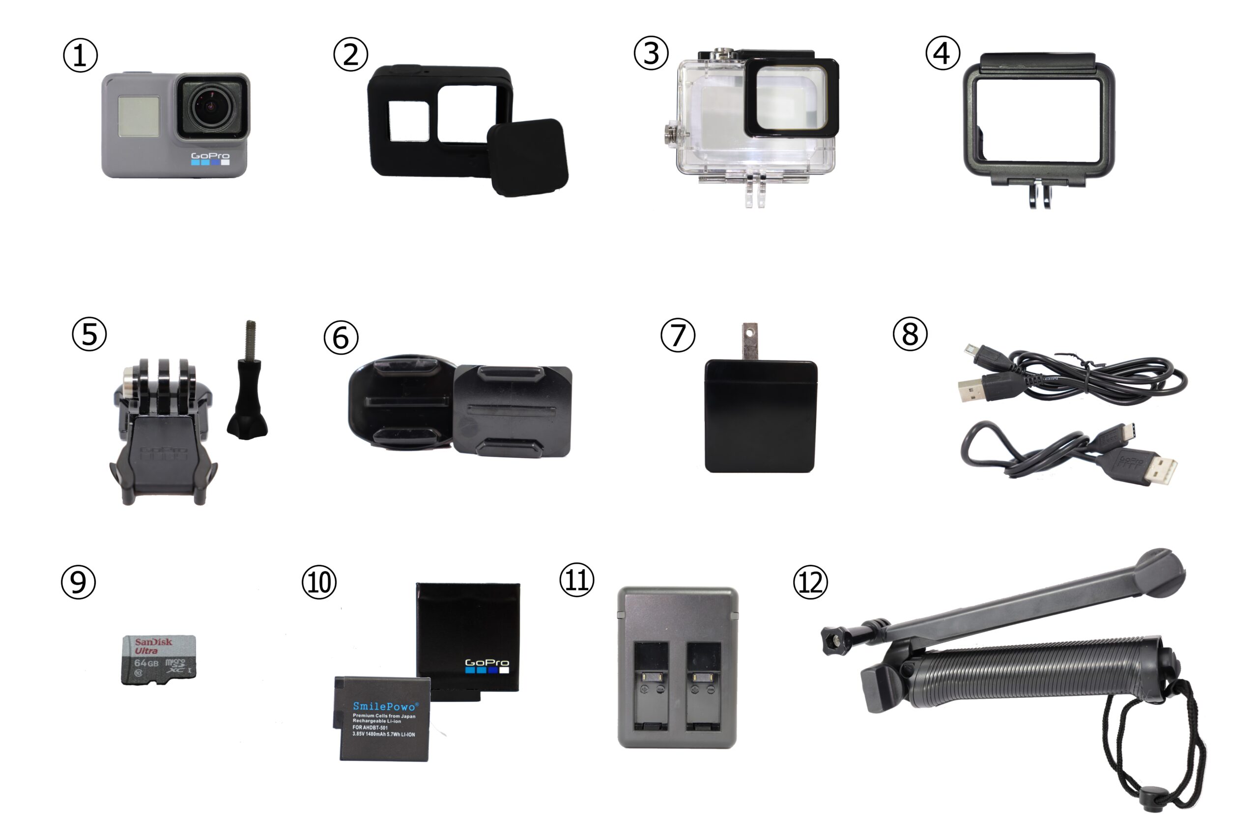 格安レンタル] GoPro HERO6 BLACK 初心者用セット・SDカード買取パック  