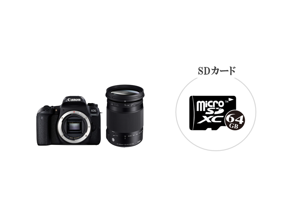 CANON EOS 9000DとSIGMA便利ズームレンズ(18-300mm)のセット 1ヶ月